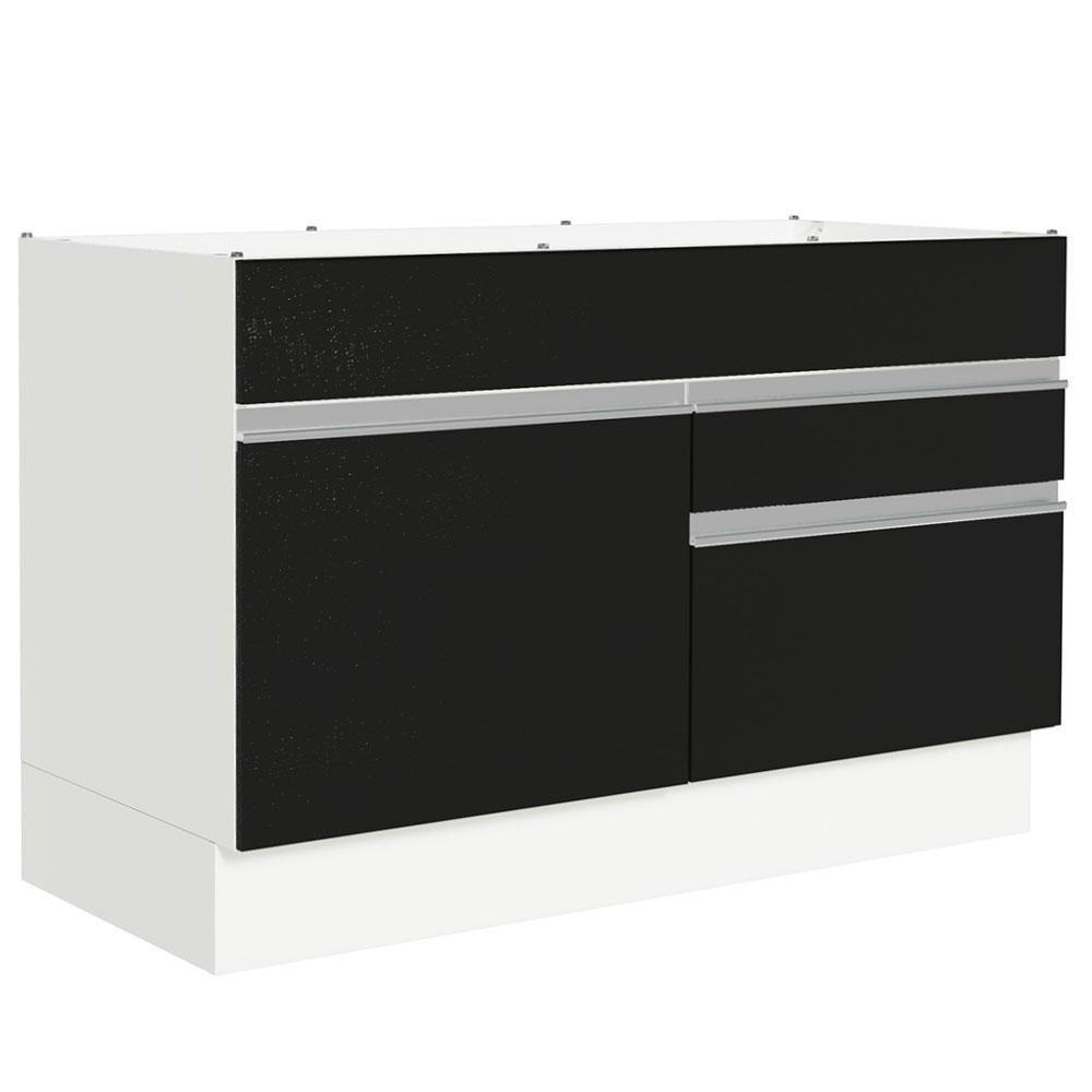 Balcão Gabinete De Pia 120 X 60 Cm 1 Porta 2 Gavetas Branco - 1