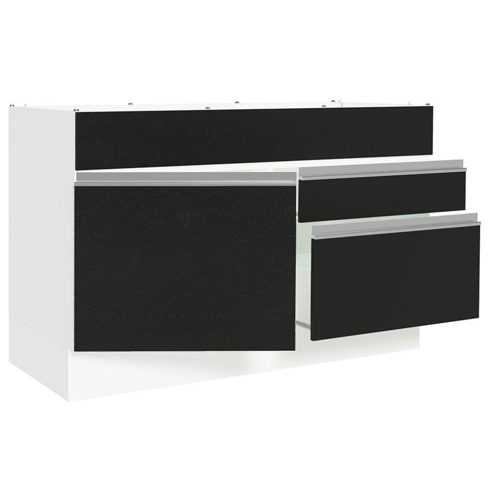 Balcão Gabinete De Pia 120 X 60 Cm 1 Porta 2 Gavetas Branco - 10