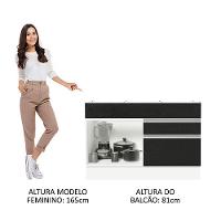 Balcão Gabinete De Pia 120 X 60 Cm 1 Porta 2 Gavetas Branco - 7