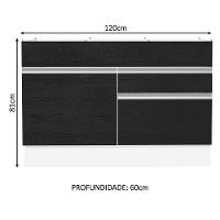 Balcão Gabinete De Pia 120 X 60 Cm 1 Porta 2 Gavetas Branco - 9