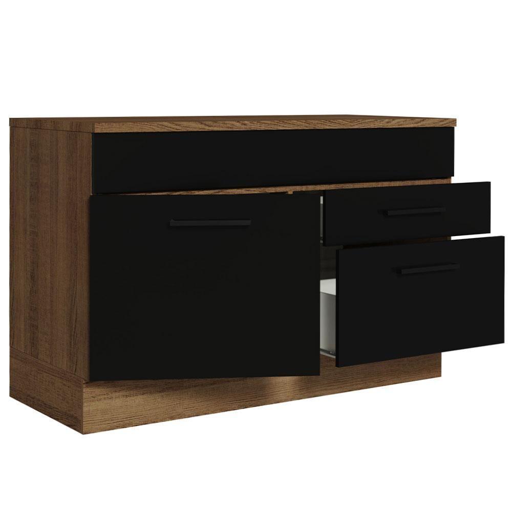 Balcão Gabinete De Pia 120 X 60 Cm 1 Porta 2 Gavetas Rustic - 7