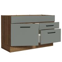 Balcão Gabinete De Pia 120 X 60 Cm 1 Porta 2 Gavetas Rustic - 7