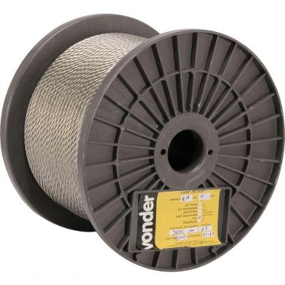 Cabo De Aço Aai 3-16 Alma De Aço 6x7 Inox Com 100m Vonder