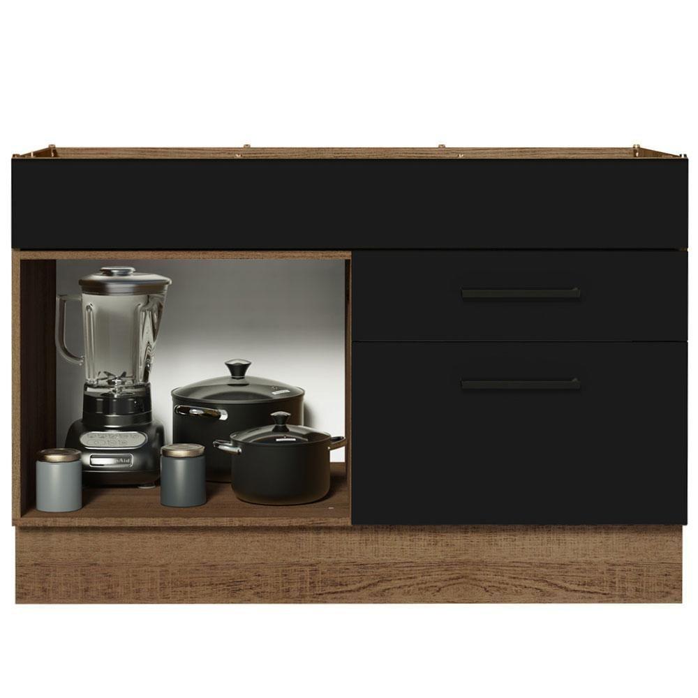 Balcão Gabinete De Pia 120 X 60 Cm 1 Porta 2 Gavetas Rustic - 9