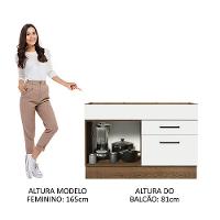 Balcão Gabinete De Pia 120 X 60 Cm 1 Porta 2 Gavetas Rustic - 7