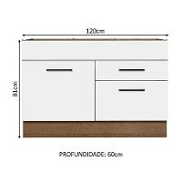 Balcão Gabinete De Pia 120 X 60 Cm 1 Porta 2 Gavetas Rustic - 9