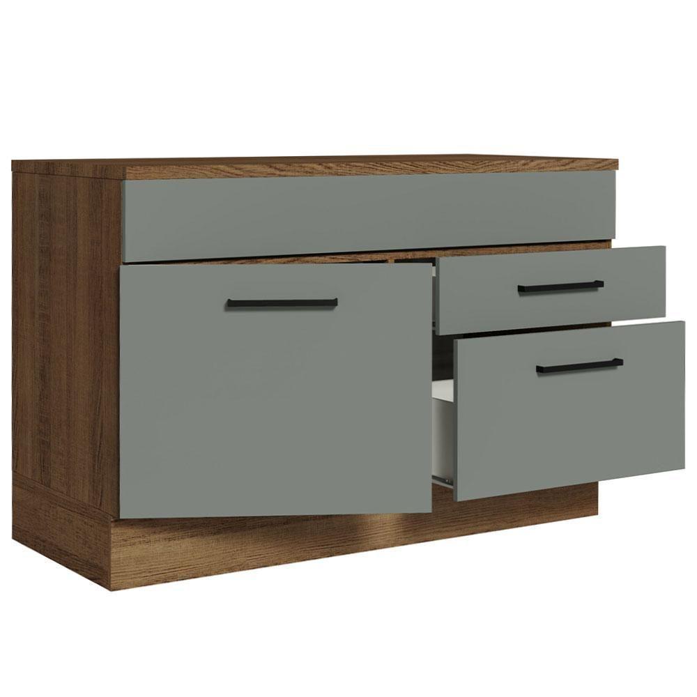 Balcão Gabinete De Pia 120 X 60 Cm 1 Porta 2 Gavetas Rustic - 8