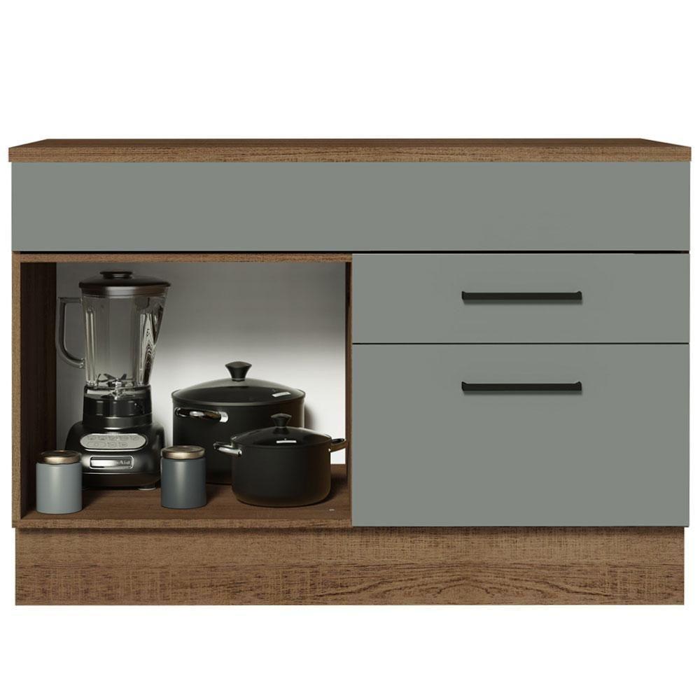 Balcão Gabinete De Pia 120 X 60 Cm 1 Porta 2 Gavetas Rustic - 10