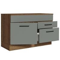 Balcão Gabinete De Pia 120 X 60 Cm 1 Porta 2 Gavetas Rustic - 8