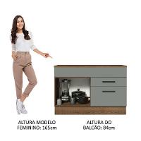 Balcão Gabinete De Pia 120 X 60 Cm 1 Porta 2 Gavetas Rustic - 9