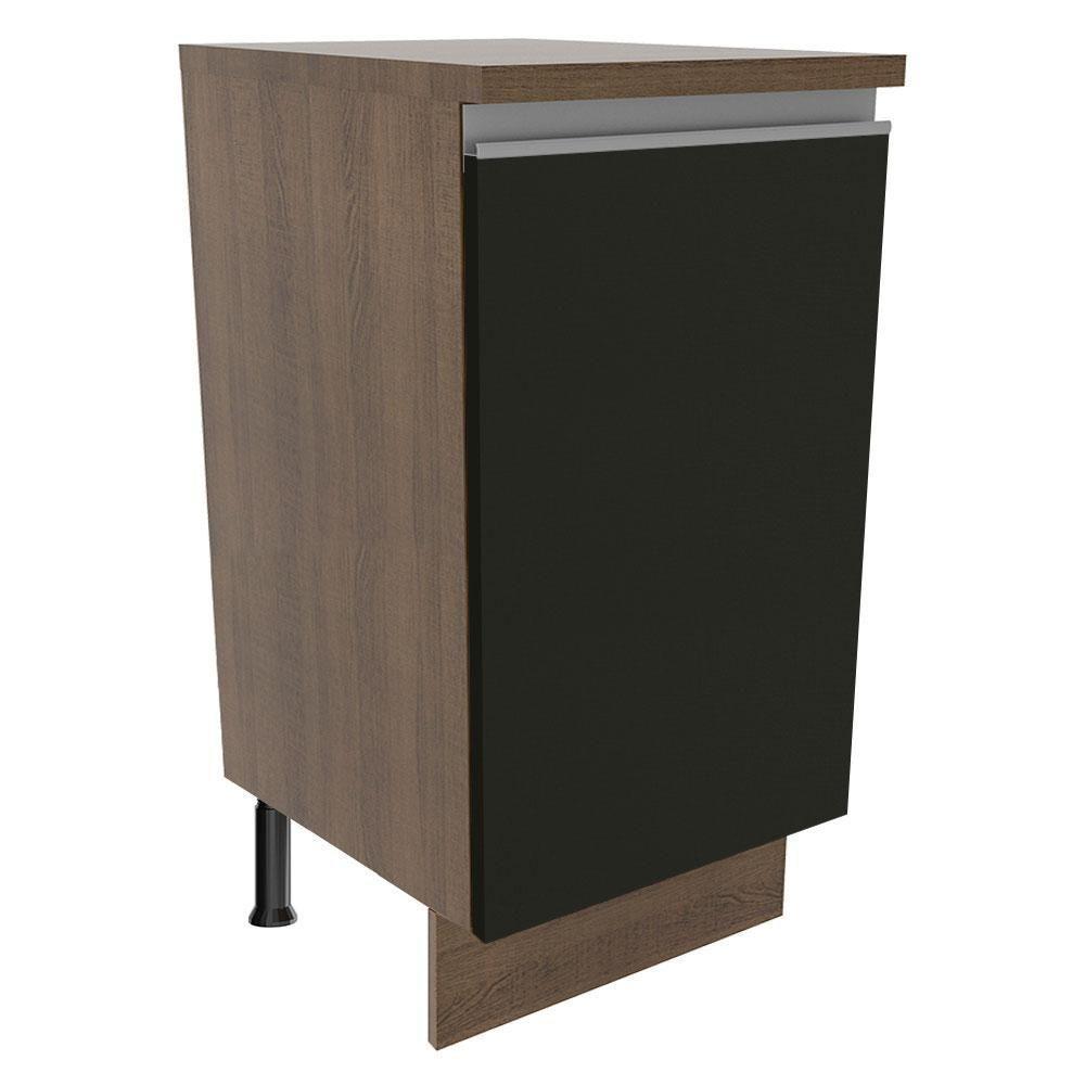 Balcão Glamy 40cm 1 Porta Rustic Preto - 1