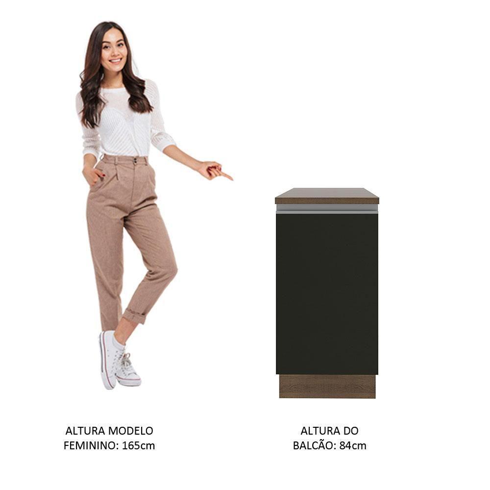 Balcão Glamy 40cm 1 Porta Rustic Preto - 5