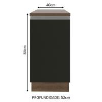 Balcão Glamy 40cm 1 Porta Rustic Preto - 10