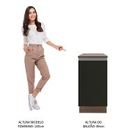 Balcão Glamy 40cm 1 Porta Rustic Preto - 5