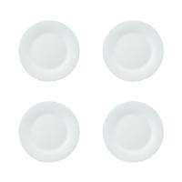 Conjunto 4 Pratos De Sobremesa Em Vidro Opalino Branco - 1