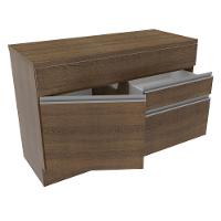 Balcão De Pia Madesa Glamy 1 Porta E 2 Gavetas Rustic