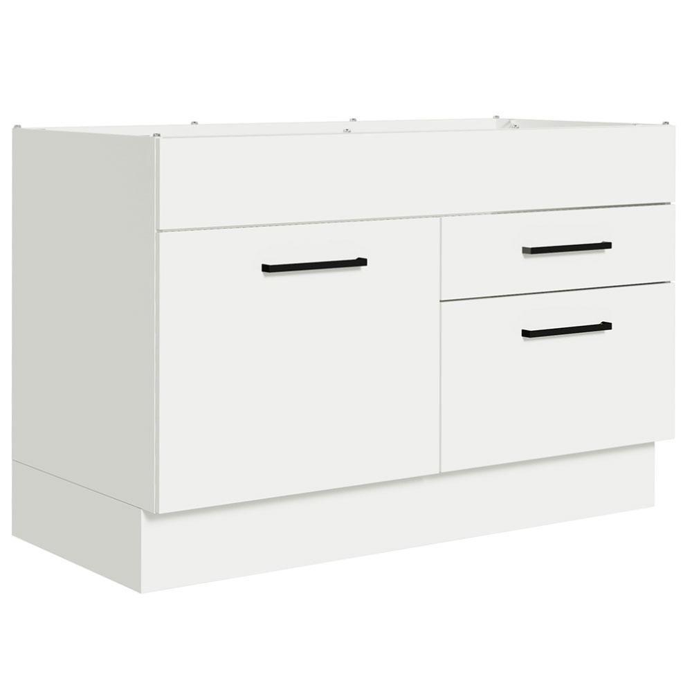 Balcão Gabinete De Pia 120 X 60 Cm 1 Porta 2 Gavetas Branc - 1