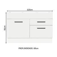 Balcão Gabinete De Pia 120 X 60 Cm 1 Porta 2 Gavetas Branc - 7