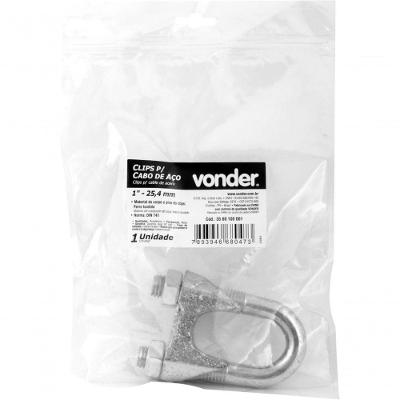 Clips Para Cabo De Aço 1''25,40 Mm Cartela Com 1 Peça Vonder