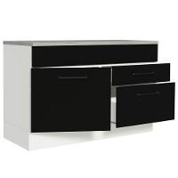 Balcão Gabinete De Pia 120 X 60 Cm 1 Porta 2 Gavetas Branco - 7