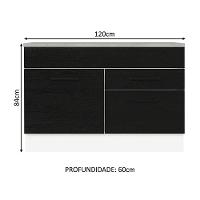 Balcão Gabinete De Pia 120 X 60 Cm 1 Porta 2 Gavetas Branco - 10