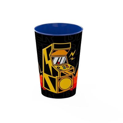 Copo Infantil Decorado Gamer Bpa Free 300ml Azul