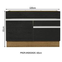 Balcão Gabinete De Pia 120 X 60 Cm 1 Porta 2 Gavetas Rustic - 10