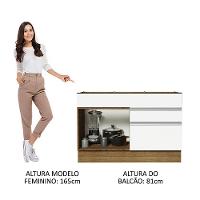 Balcão Gabinete De Pia 120 X 60 Cm 1 Porta 2 Gavetas Rustic - 8