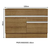 Balcão Gabinete De Pia 120 X 60 Cm 1 Porta 2 Gavetas Rusti - 10