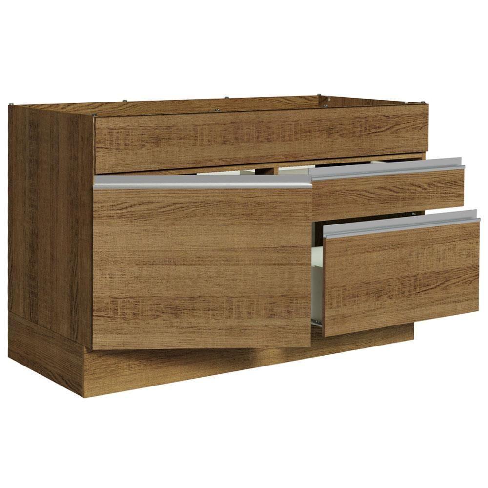 Balcão Gabinete De Pia 120 X 60 Cm 1 Porta 2 Gavetas Rusti - 7