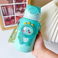 Garrafinha C/ Canudo Squeeze Infantil Garrafa Bebe Térmica Alça Verde - 2