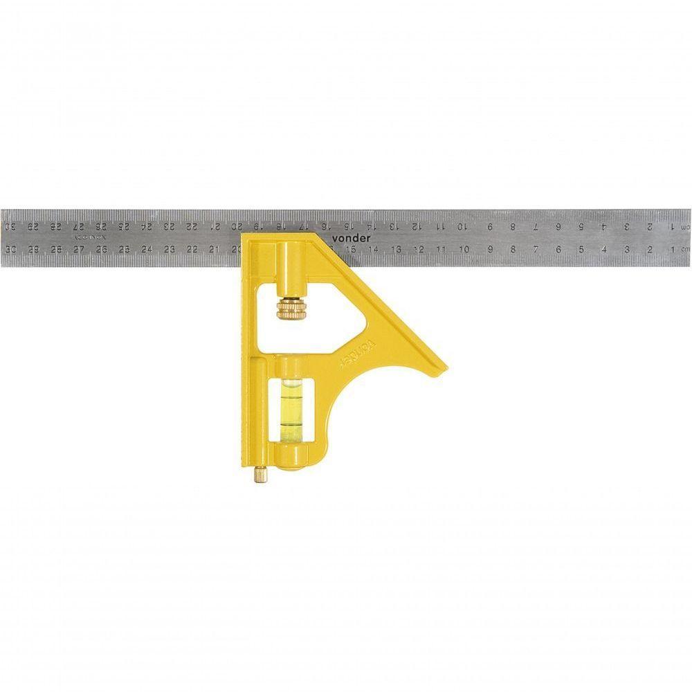 Esquadro Combinado 12 Aço Inox - Vonder - 2