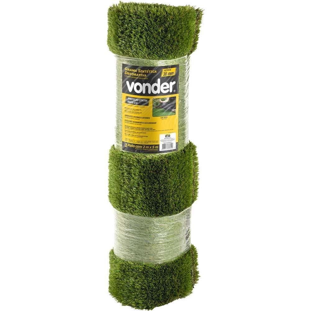 Grama Sintética Decorativa 38,0mm 2,0x5,0 Metros Vonder - 1