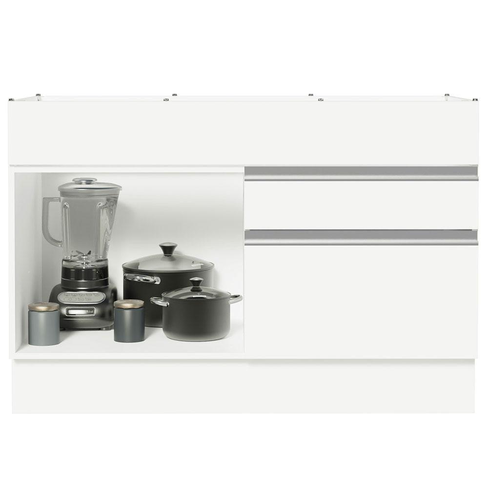 Balcão Gabinete De Pia 120 X 60 Cm 1 Porta 2 Gavetas Branc - 9