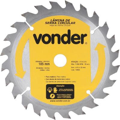 Lamina Serra Circ Vídea 180x20x2,6mm 24d 7400rpm Mad Vonder