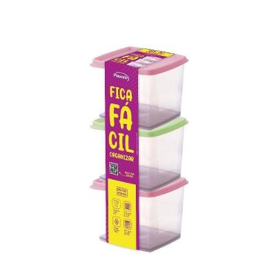 Kit 3 Potes 800ml Plasvale Variado