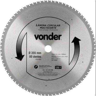 Lamina Circular Multicorte 355x2.2x3.0x80d - Vonder
