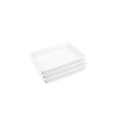 Kit 3 Bandejas Plásticas 2,2l Plasvale Branco