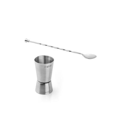 Kit Colher Bailarina Em Inox Attuale + Dosador De Bebidas Duplo 20ml E 40 Ml Inox Attuale Inox