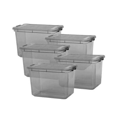 Kit 5 Organizadores 35l Plasvale Preto
