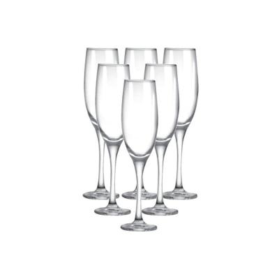 Jogo De 6 Taças De Champagne Em Vidro 190ml Transparente