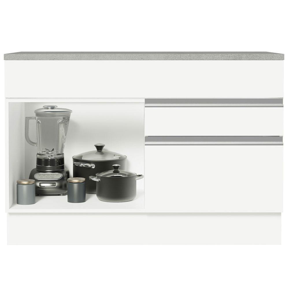 Balcão Gabinete De Pia 120 X 60 Cm 1 Porta 2 Gavetas Branc - 9