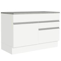 Balcão Gabinete De Pia 120 X 60 Cm 1 Porta 2 Gavetas Branc - 1