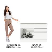 Balcão Gabinete De Pia 120 X 60 Cm 1 Porta 2 Gavetas Branc - 8