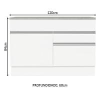 Balcão Gabinete De Pia 120 X 60 Cm 1 Porta 2 Gavetas Branc - 10