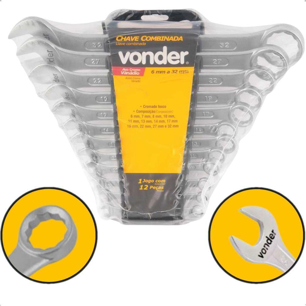 Jogo De Chaves Combinadas Vonder 12 Peças 6-32mm Cromo Vanádio - 1