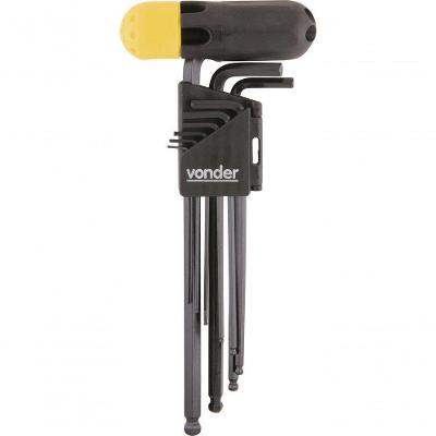 Jogo Chave Allen 1,5-10,0mm Tipo L Abaulada Longa Vonder