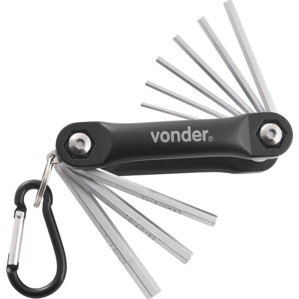 Jogo Chave Hexagonal Allen 5-64-1-4 Canivete Alumínio Cromo - 1