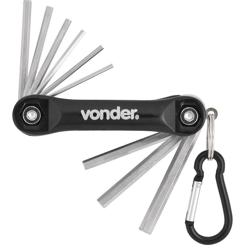 Jogo Chave Hexagonal Allen 5-64-1-4 Canivete Alumínio Cromo - 2