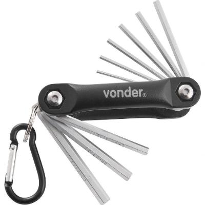 Jogo Chave Hexagonal Allen 5-64-1-4 Canivete Alumínio Cromo